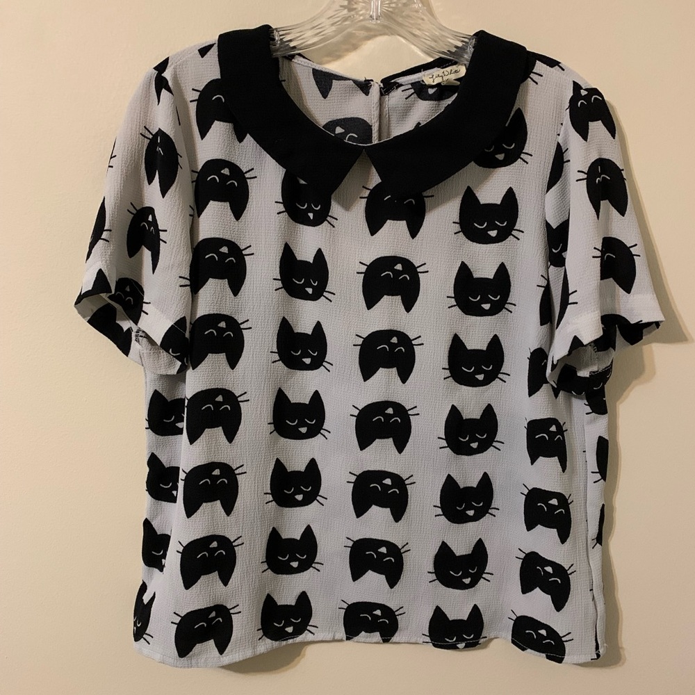 LILY WHITE Short Sleeve Top, Size Large